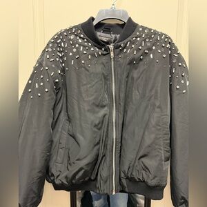 Vici Black Studded Bomber Jacket